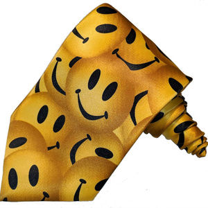"Just Smiley" yellow tie, signed